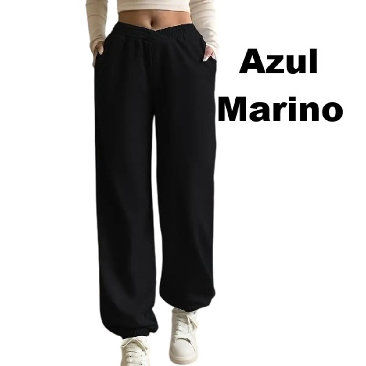 GENERICO - Jogger grueso Invierno M Azul Marino Mujer con Bolsillos