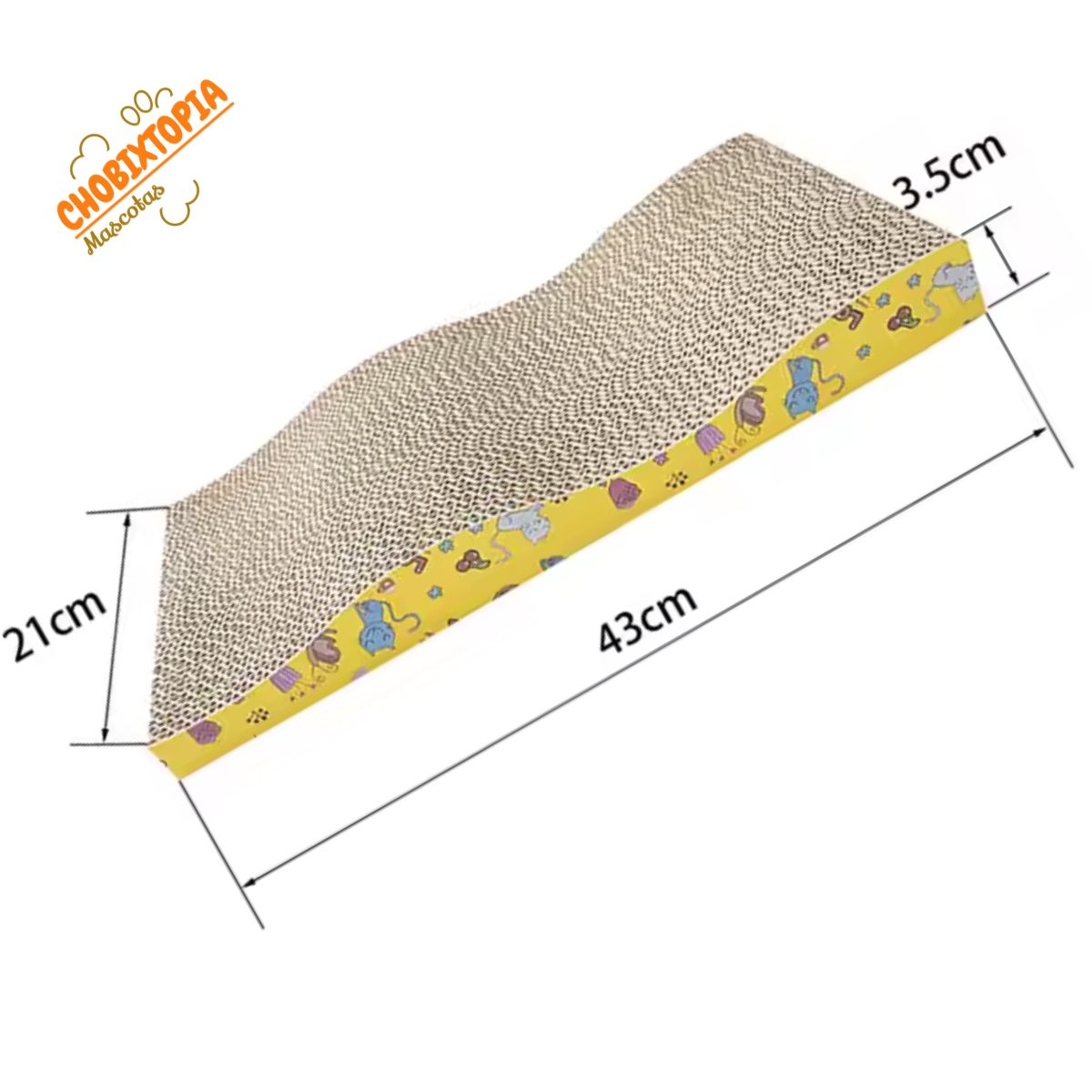 GENERICO - RASCADOR PARA GATOS FORMA ONDEADA DE GATITOS