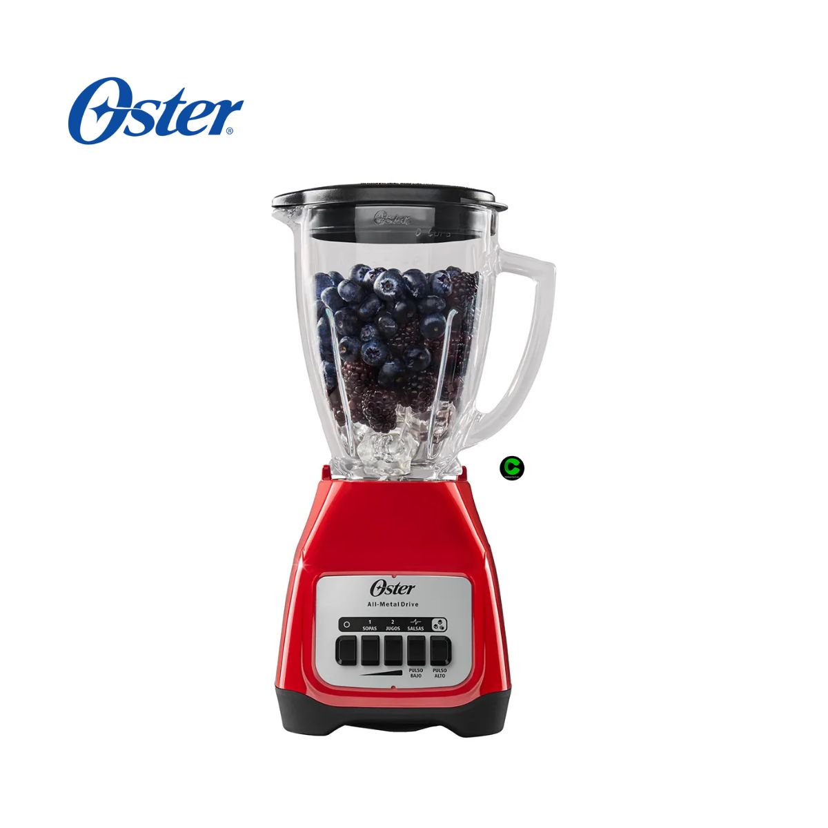 OSTER - Licuadora Oster 1.5 Litros Vaso de Vidrio BLSTKAGRPB Rojo