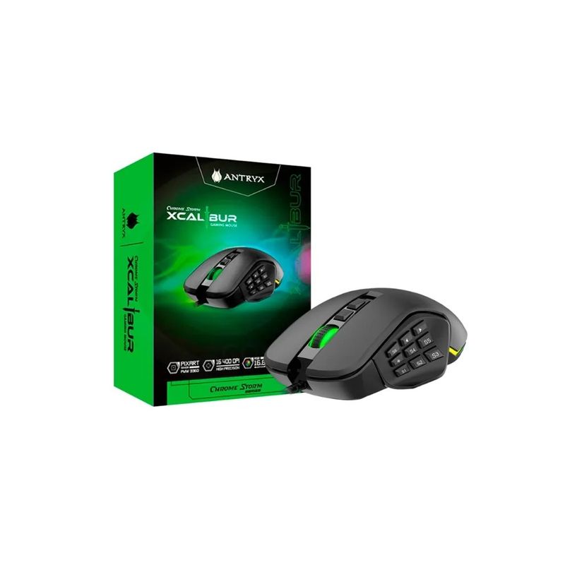 ANTRYX - Mouse Gaming Antryx Xcalibur Rgb 164K - Alta Precisión Para Mmo Y Moba - Ideal Para Gamer