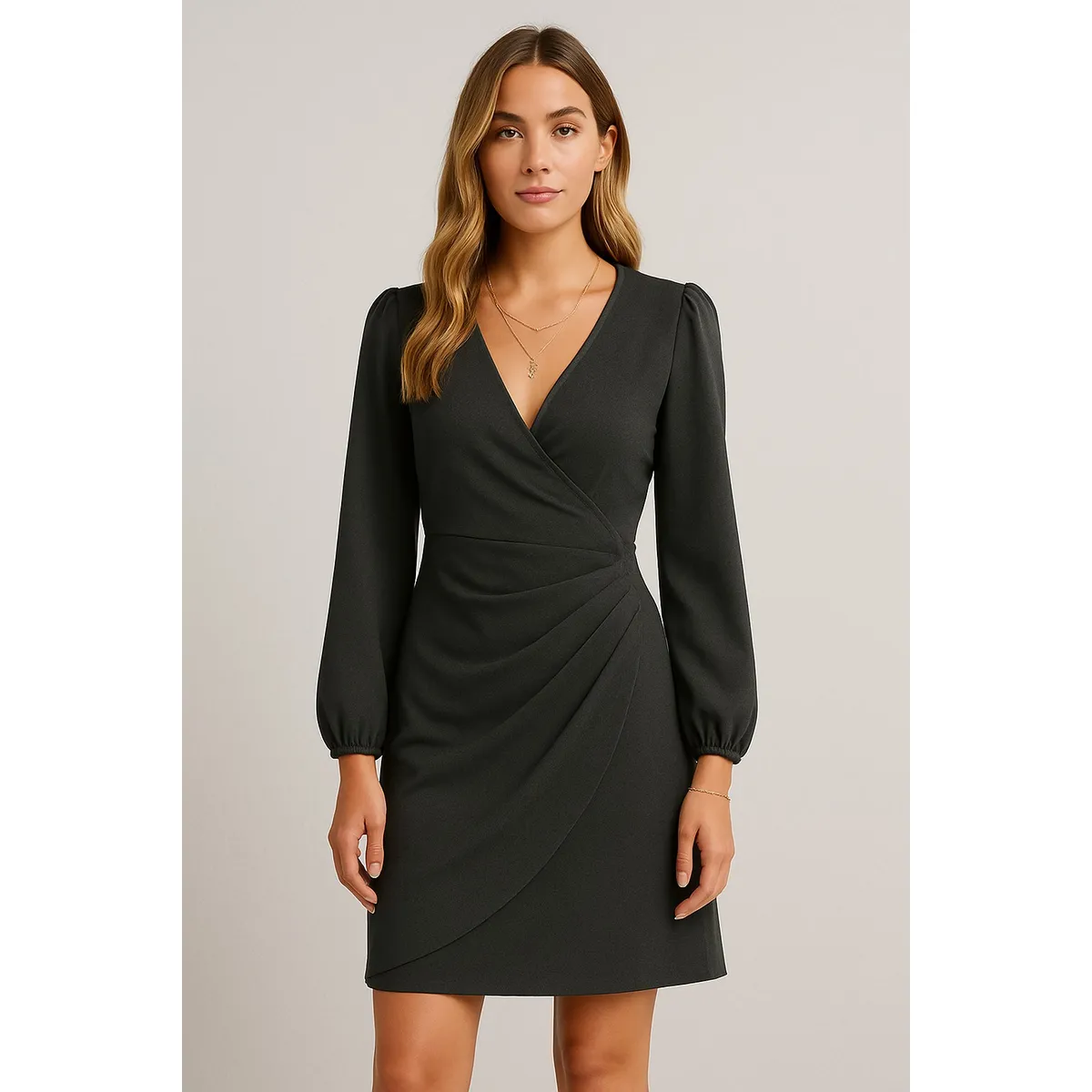 GENERICO - Vestido negro con mangas