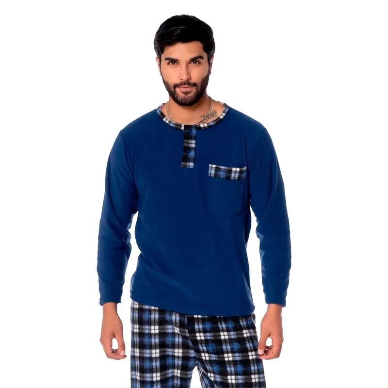 GENERICO - Pijama Micro Polar Azul Hombre