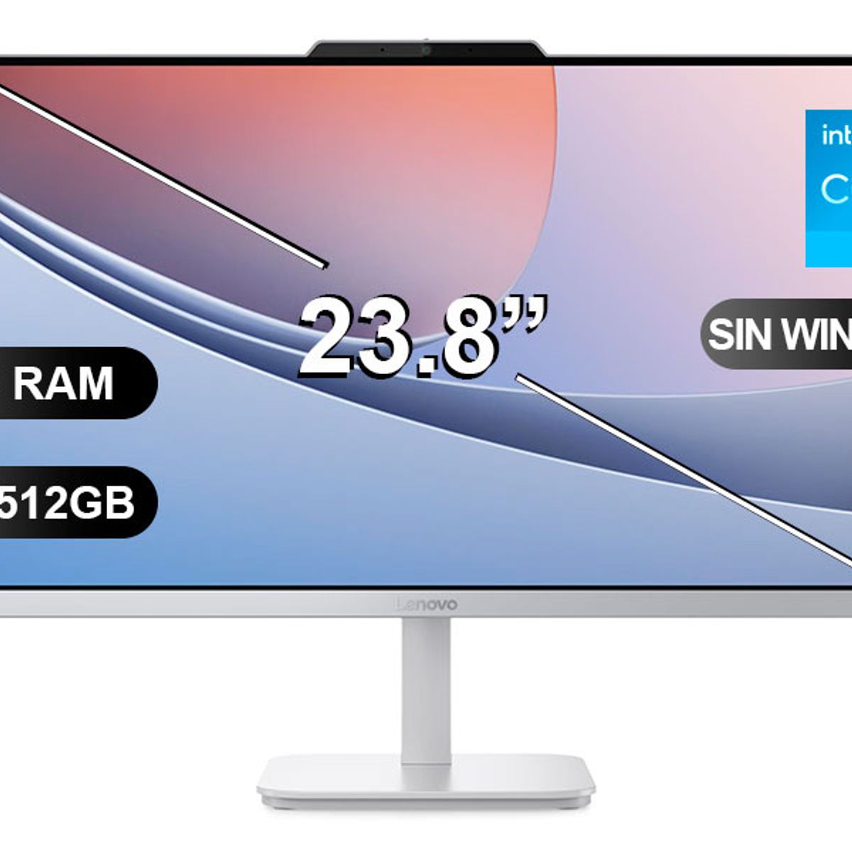 HP - AIO LENOVO A100 I3-N305 8GB RAM 512GB SSD 23,8 SIN WINDOWS F0J6002NLD