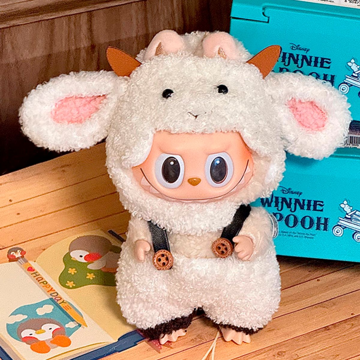 DISEÑO ORIGINAL - Ropa para Labubu Overol con Capucha de Corderito