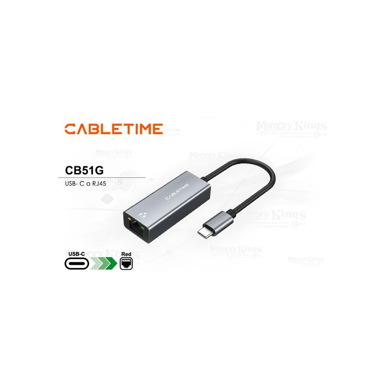 GENERICO - Adaptador Usb 3.0 A Rj45 Cabletime Cb51G - Conexión Rápida Y Estable Para Dispositivos Usb
