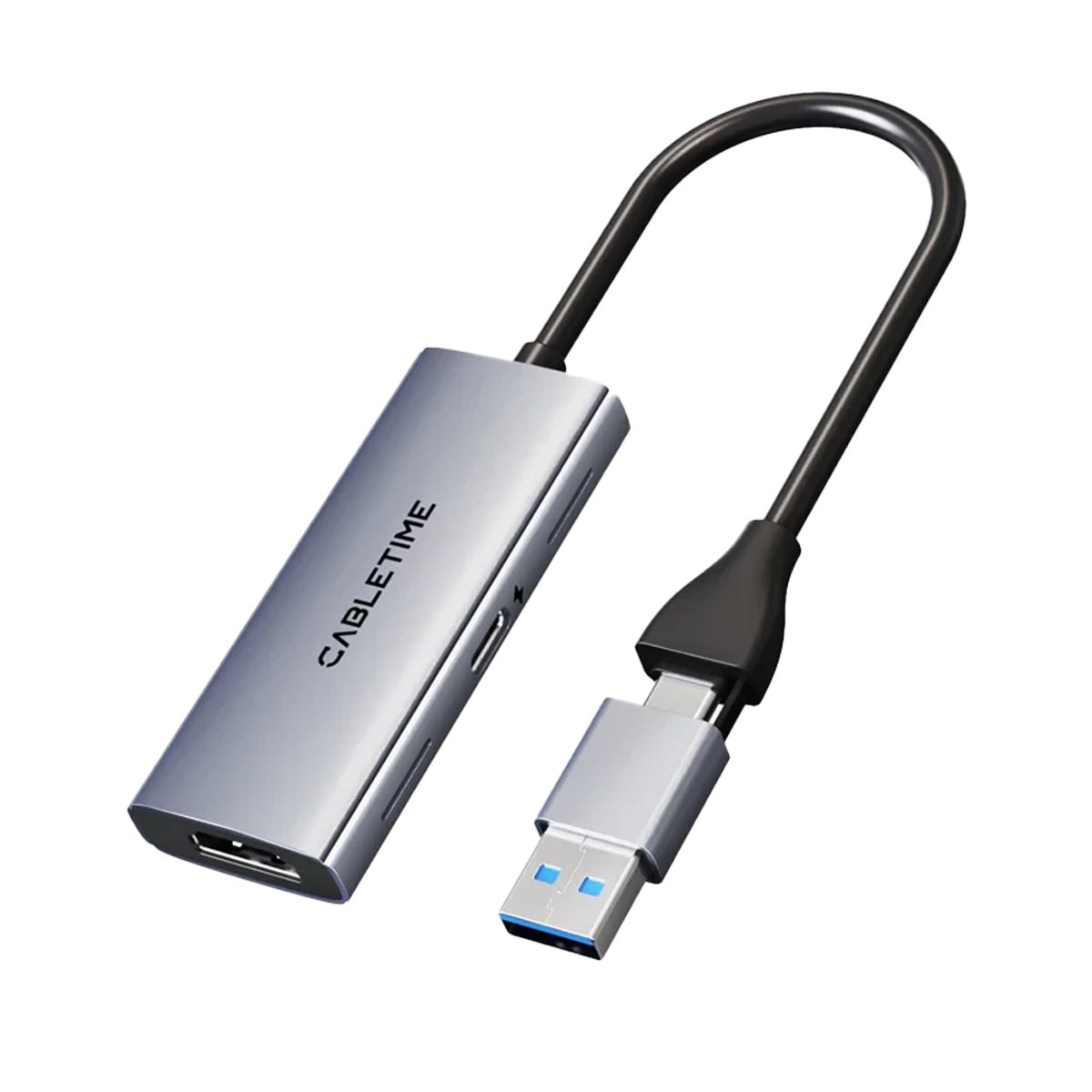 GENERICO - Adaptador Hdmi A Usb-A Y Usb-C Cabletime Cb66G - 100W, Alta Velocidad Y Versatilidad Para