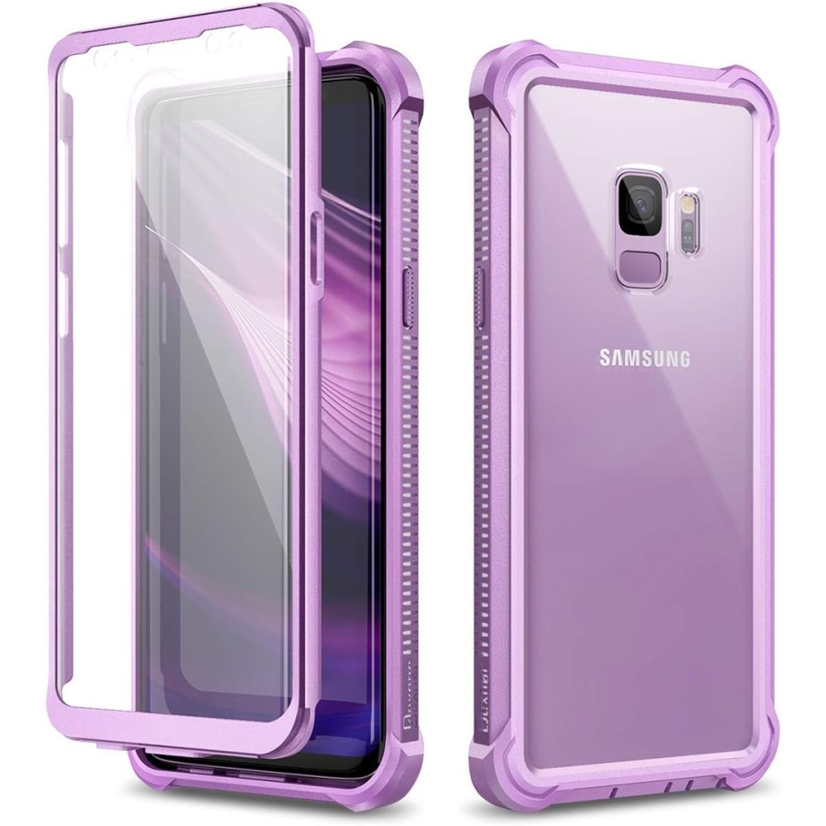 SPIGEN - Funda Híbrida Transparente Spigen Para Galaxy S9 + Protector De Pantalla De Vidrio Templad