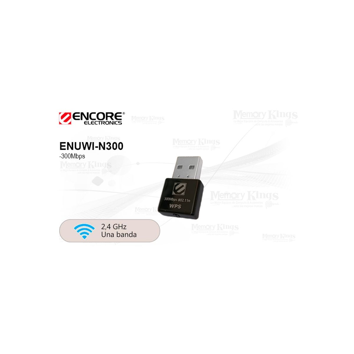 GENERICO - Adaptador Wi-Fi Usb Encore Enuwi-N300 - Conexión Rápida De 300Mbps Compacto Y Fácil De Us