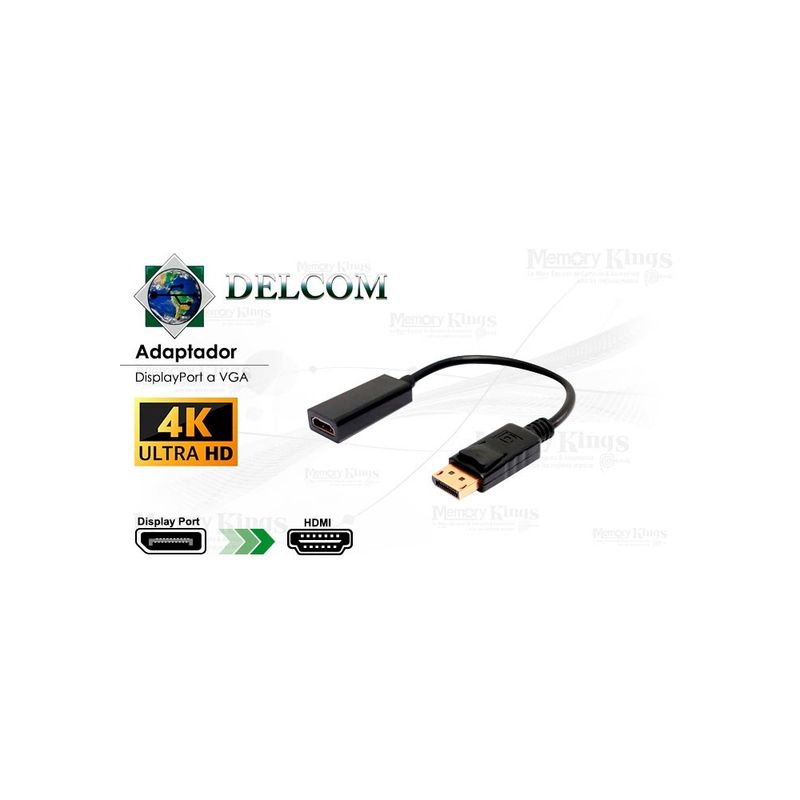 GENERICO - Adaptador Displayport A Hdmi Delcom 4K Fhd - Conexión De Alta Definición Para Tus Disposit