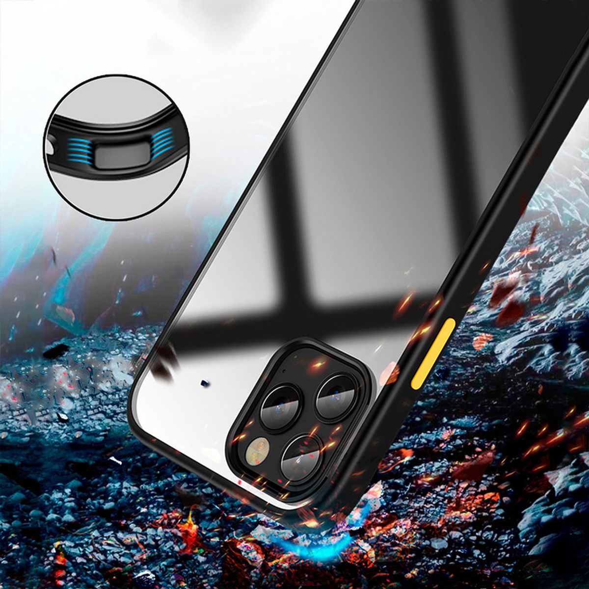 USAMS - Case para iPhone 12 - 5.4" Negro USAMS