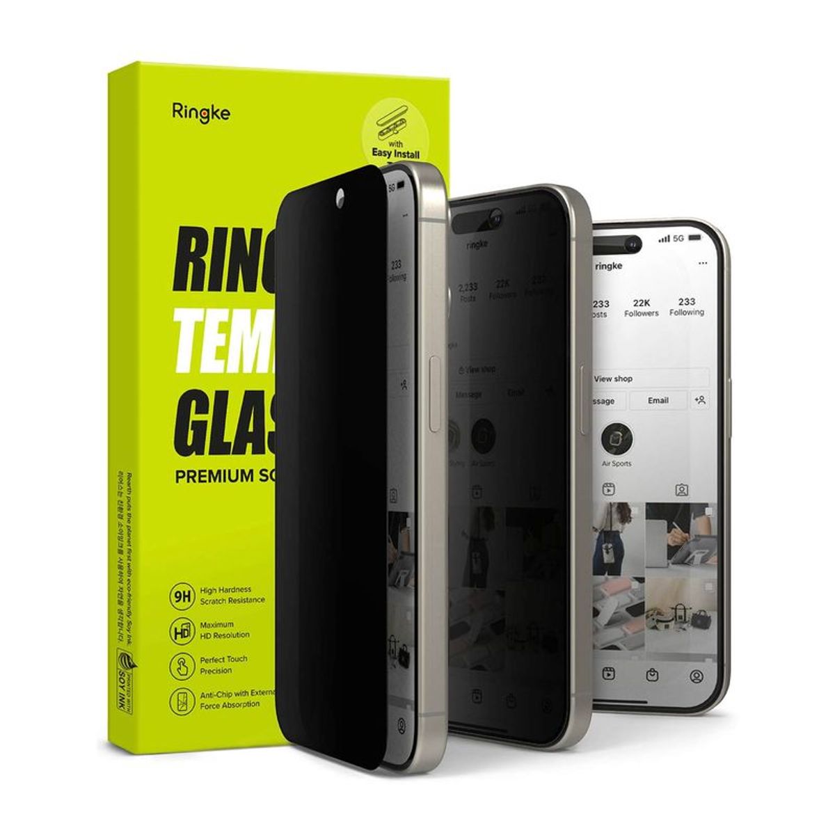 RINGKE - Protector de Pantalla Vidrio Ringke Antiespía Para iPhone 15 Pro