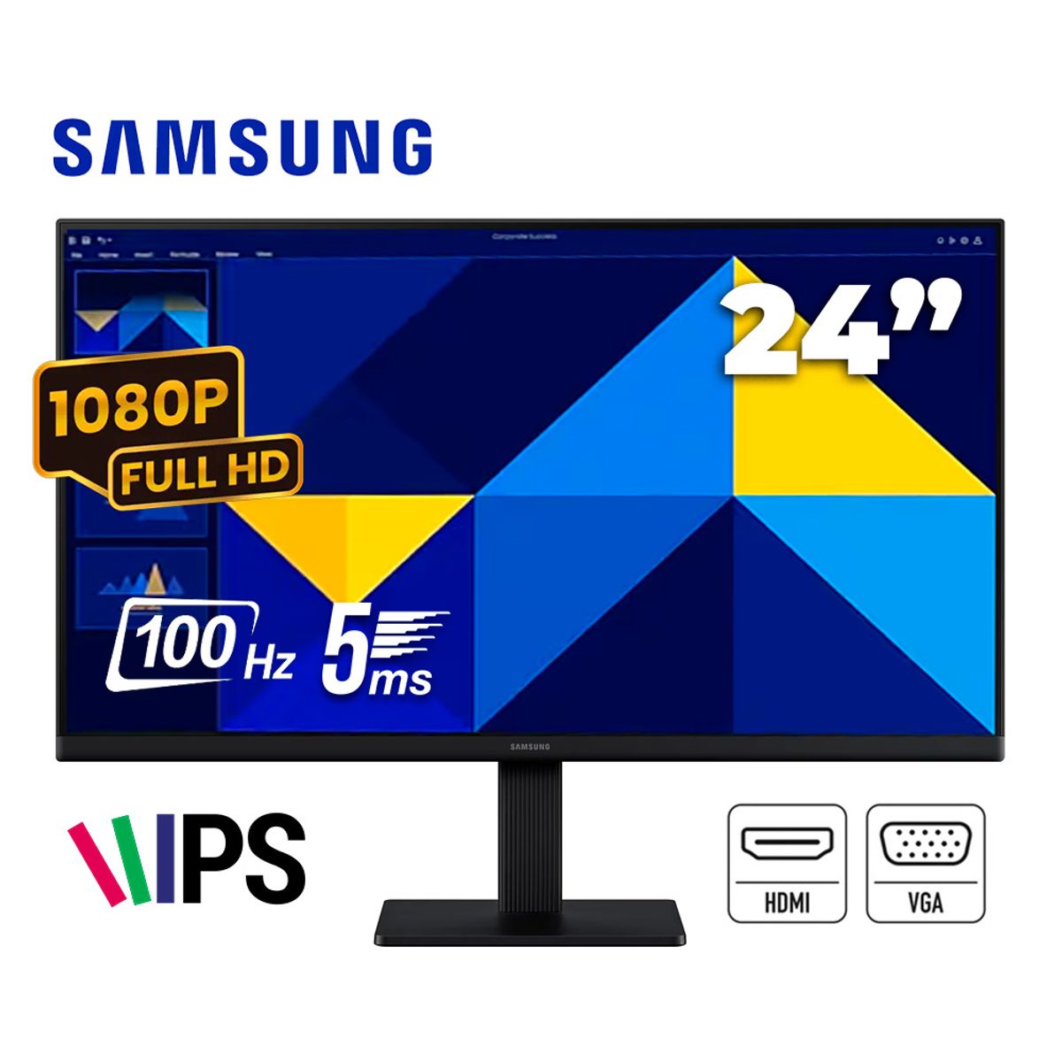 SAMSUNG - MONITOR SAMSUNG ESSENTIAL S3 24 IPS LED LS24D300GALXPE