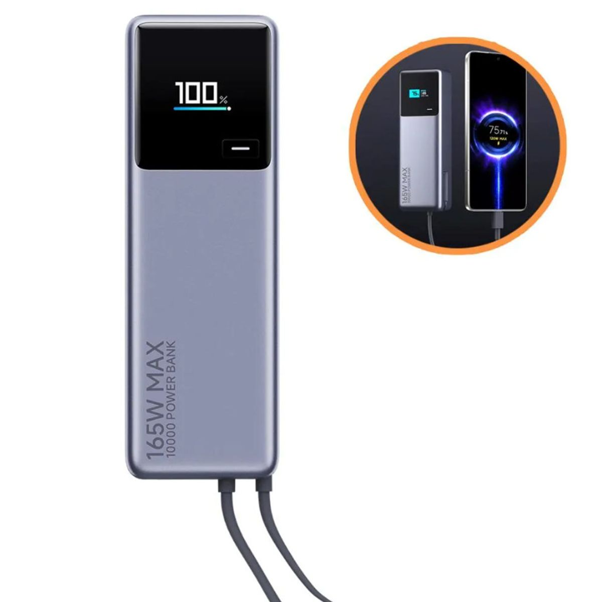 XIAOMI - Power Bank XIAOMI 10000mAh 165W Cable Integrado