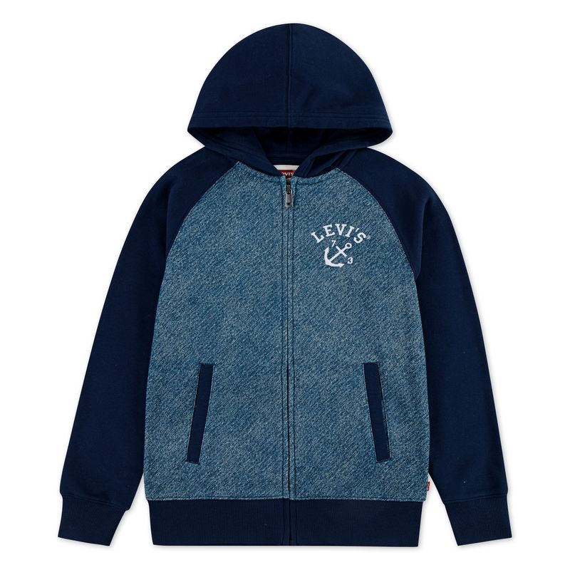 LEVIS - Polera para Niño Trompe Loeil Denim Hoodie Levis