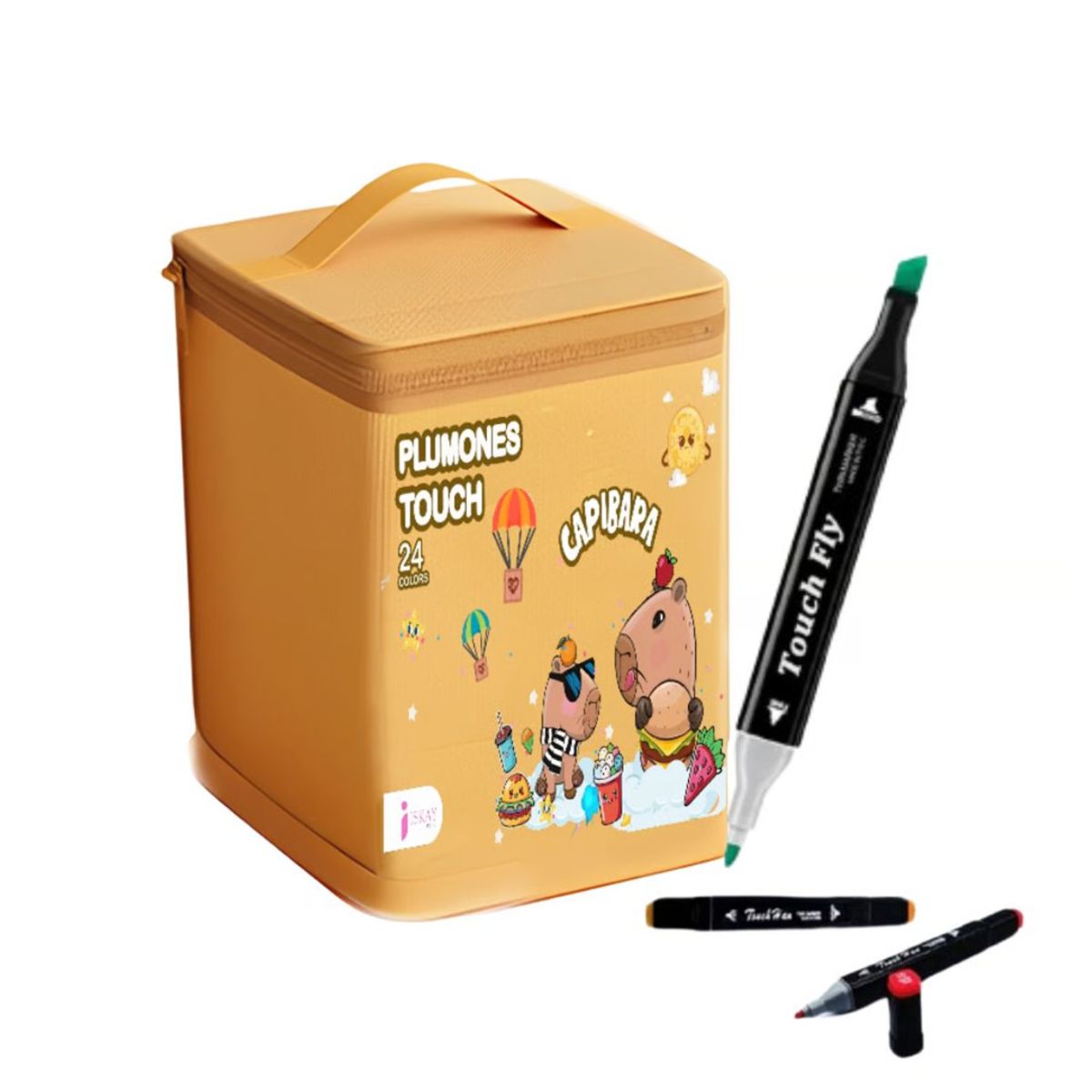 GENERICO - PACK DE 2 SET DE 24 PLUMONES TOUCH ESTUCHE CAPIBARA VARIADO