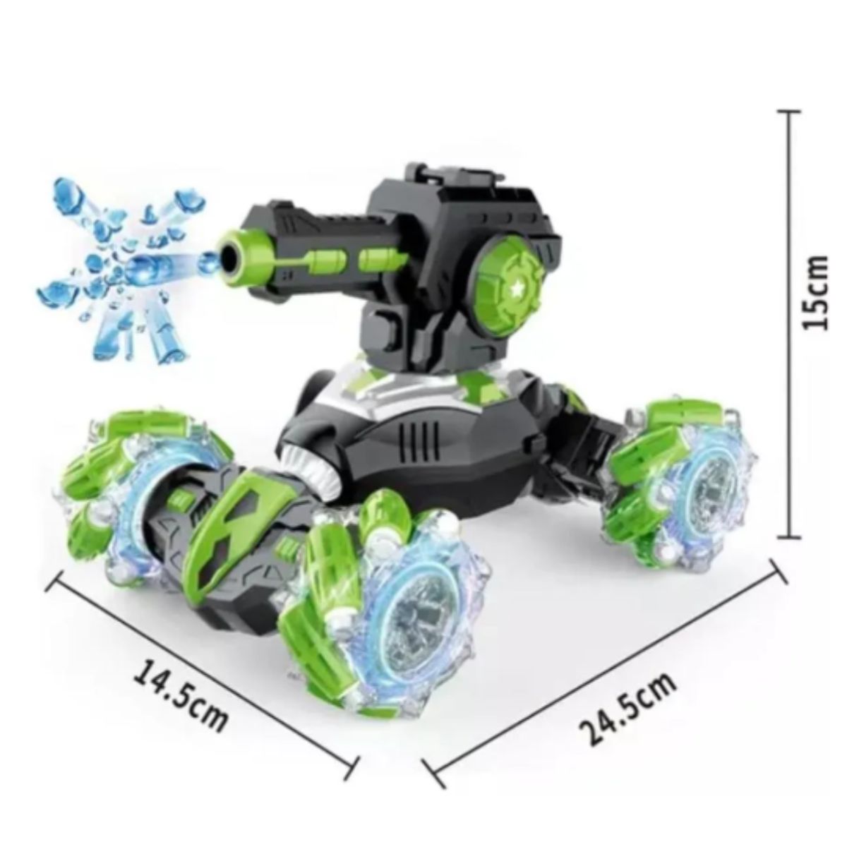 GENERICO - Tanque Carro 2 en 1 Verde Lanzador de Bolitas Con Doble Control