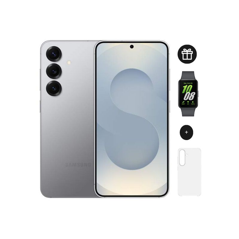 SAMSUNG - Celular Samsung Galaxy S25 128Gb Silver + Fit3 + Case S25 Transparente