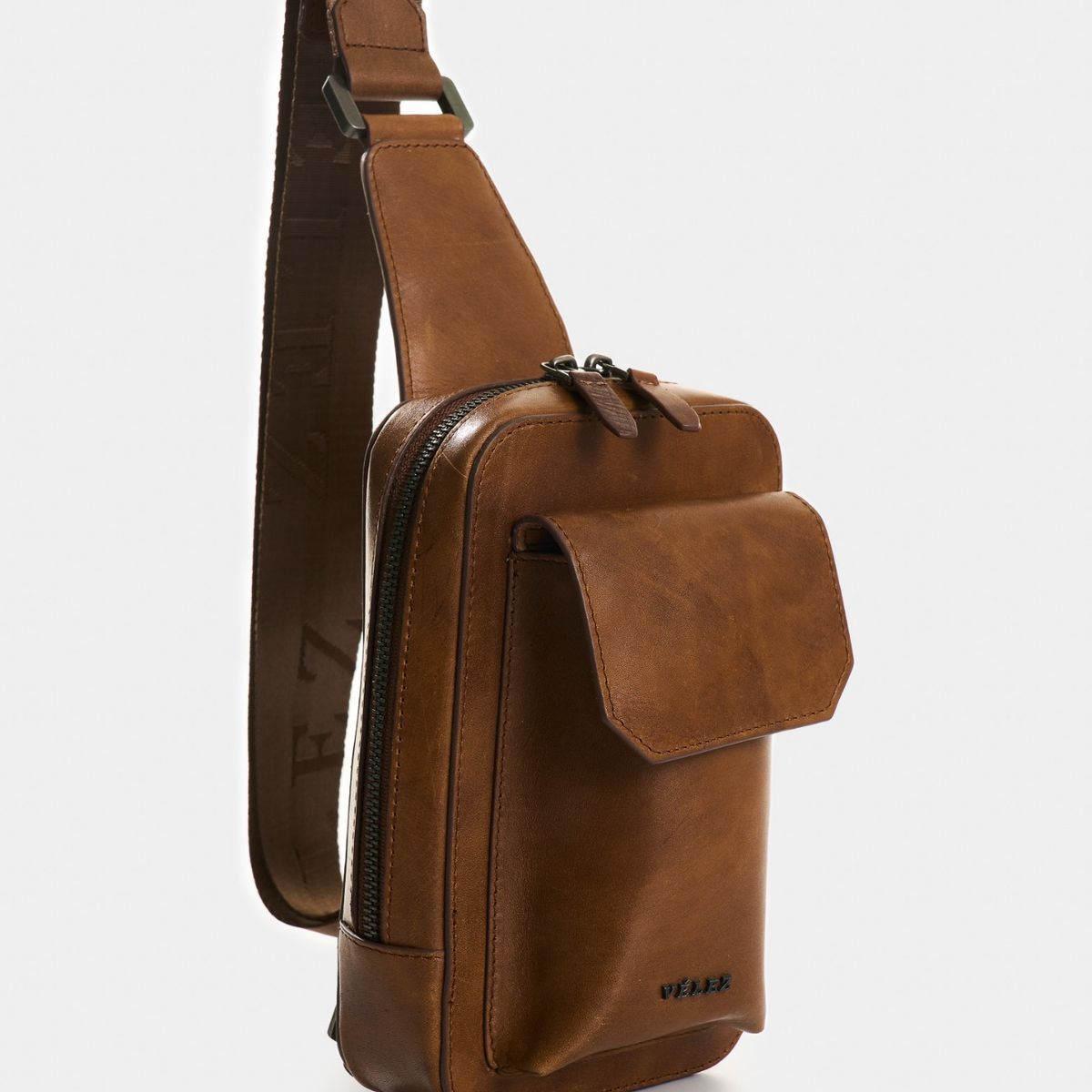 VELEZ - Vélez Manos Libres Lyra De Cuero Hombre Efecto Encerado Miel