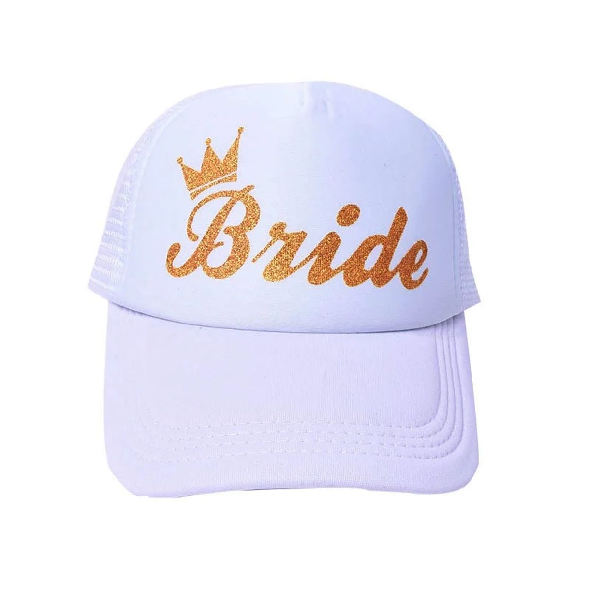 GENERICO - Gorra blanca para la novia despedida de soltera bride dorado
