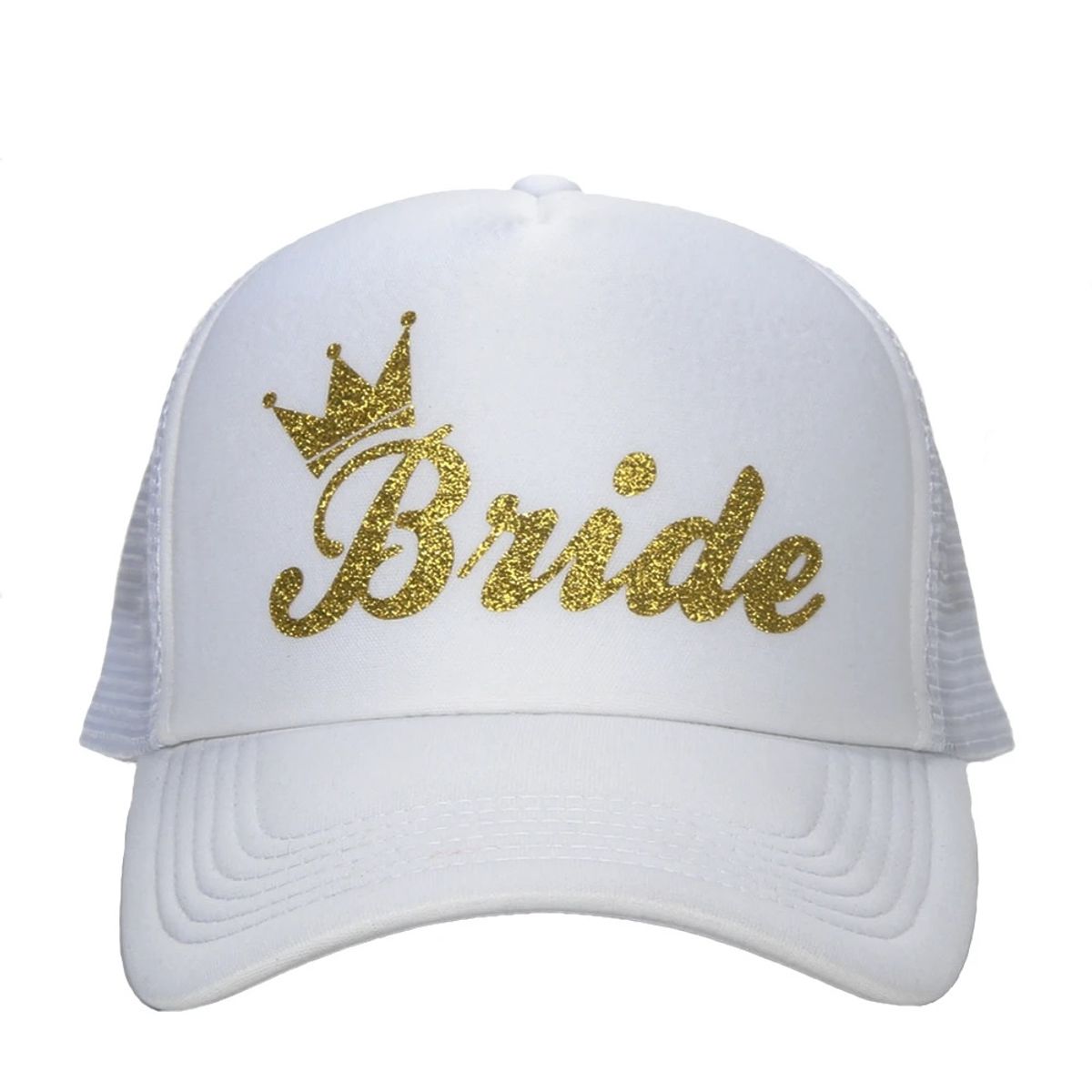 GENERICO - Gorra blanca para la novia despedida de soltera bride dorado