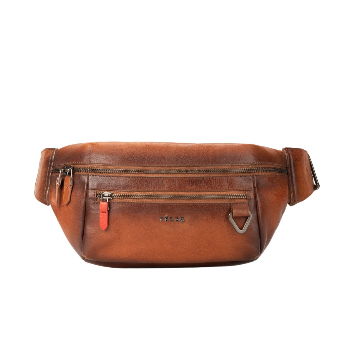 VELEZ - Vélez Riñonera Tivoli De Cuero Hombre Reata En Nylon Miel