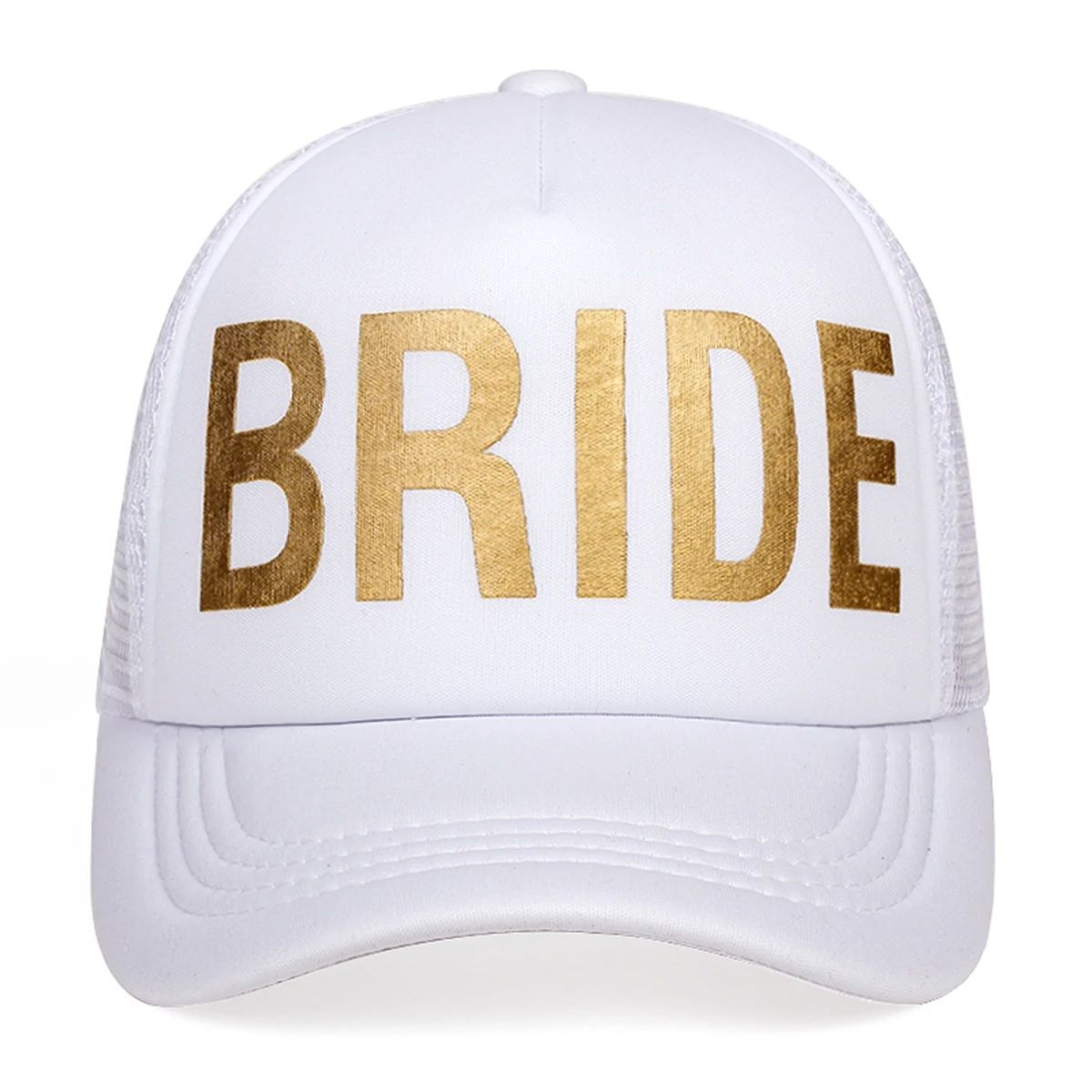 GENERICO - Gorra blanca para la novia despedida de soltera bride dorado