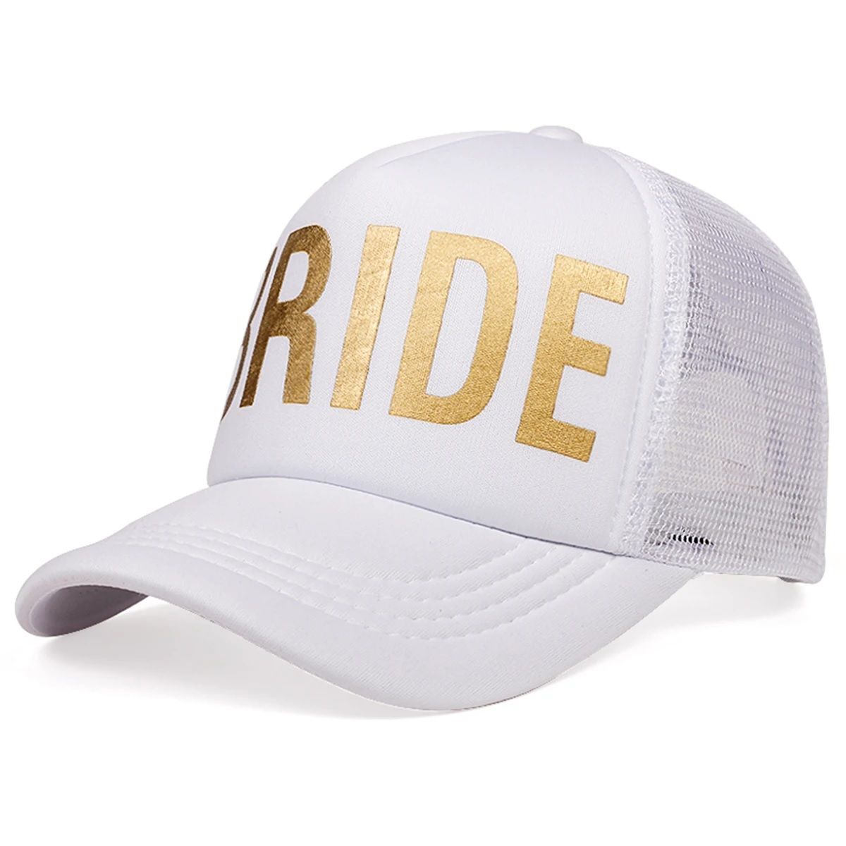 GENERICO - Gorra blanca para la novia despedida de soltera bride dorado
