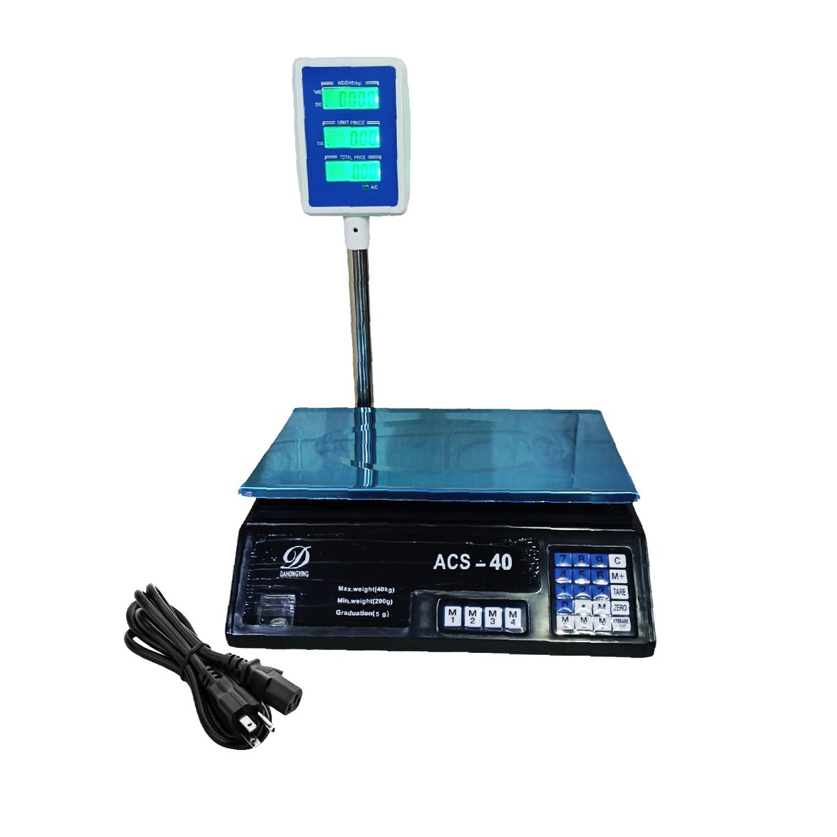 GENERICO - Balanza Digital para Bodega 40 Kg Doble Pantalla con Torre Ng