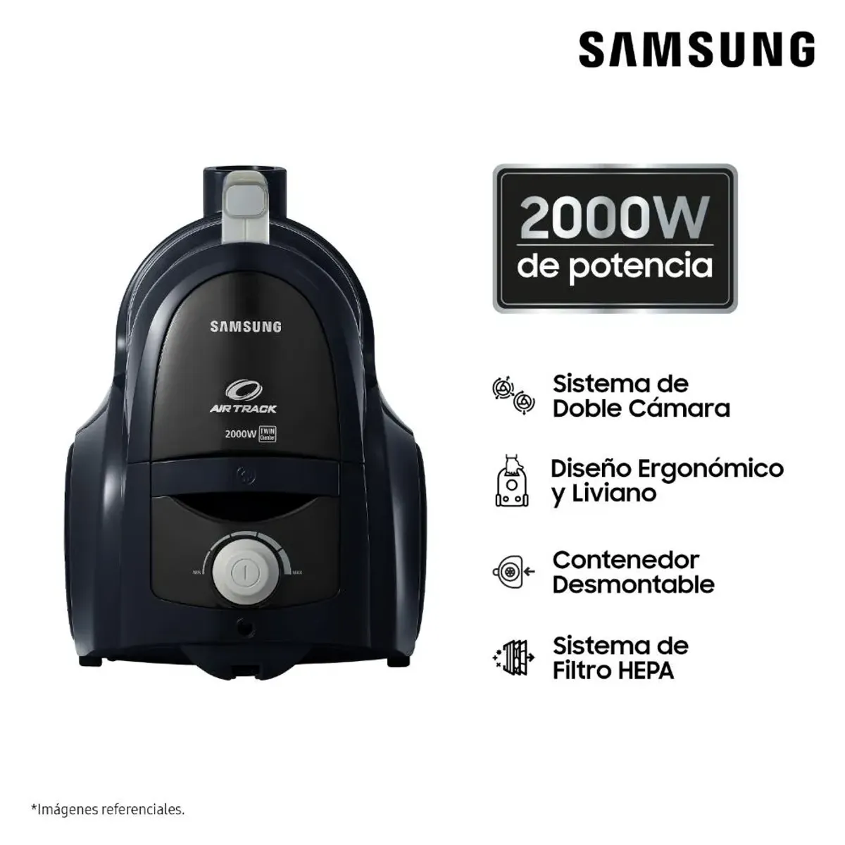 SAMSUNG - Aspiradora Ciclónica 2000W Negro Samsung VCC4580V3KXZS