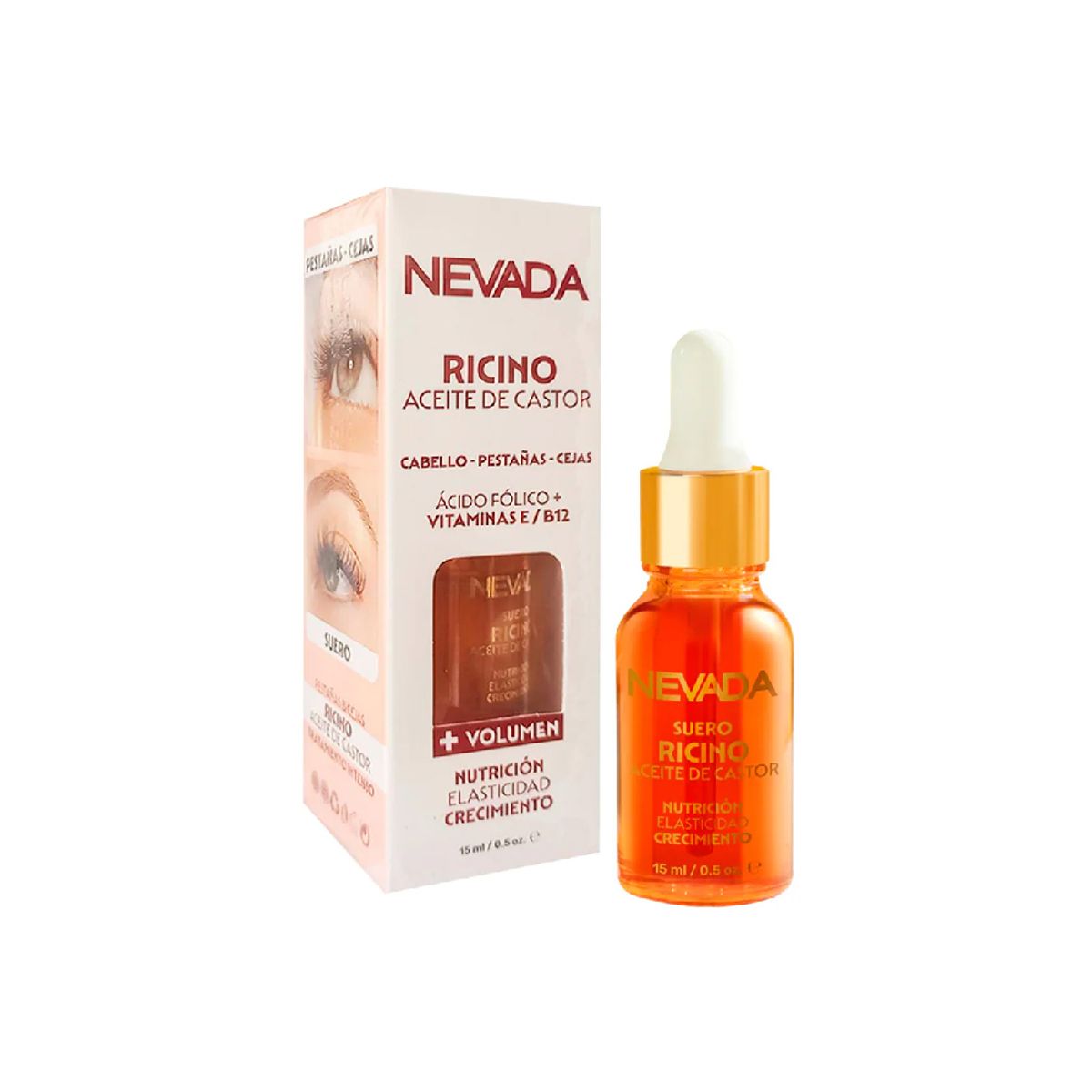 NEVADA NATURAL PRODUCTS - Sérum de Ricino Aceite de Castor Pestañas Cejas cabello