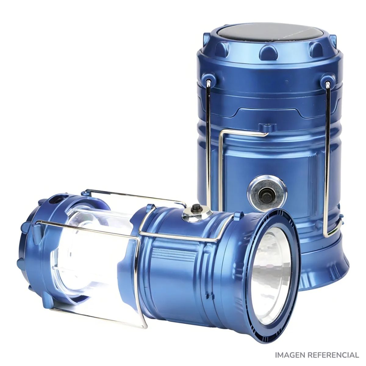 GENERICO - Lámpara Linterna Solar USB Recargable Para Camping AZUL