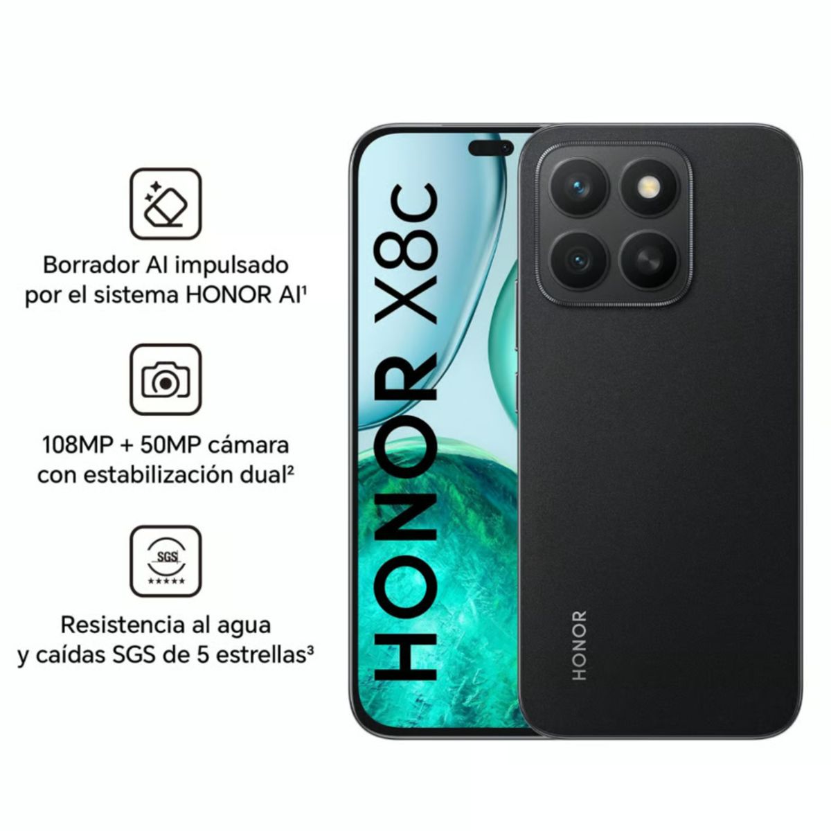 HONOR - HONOR X8C 8GB+256GB Midnight Black