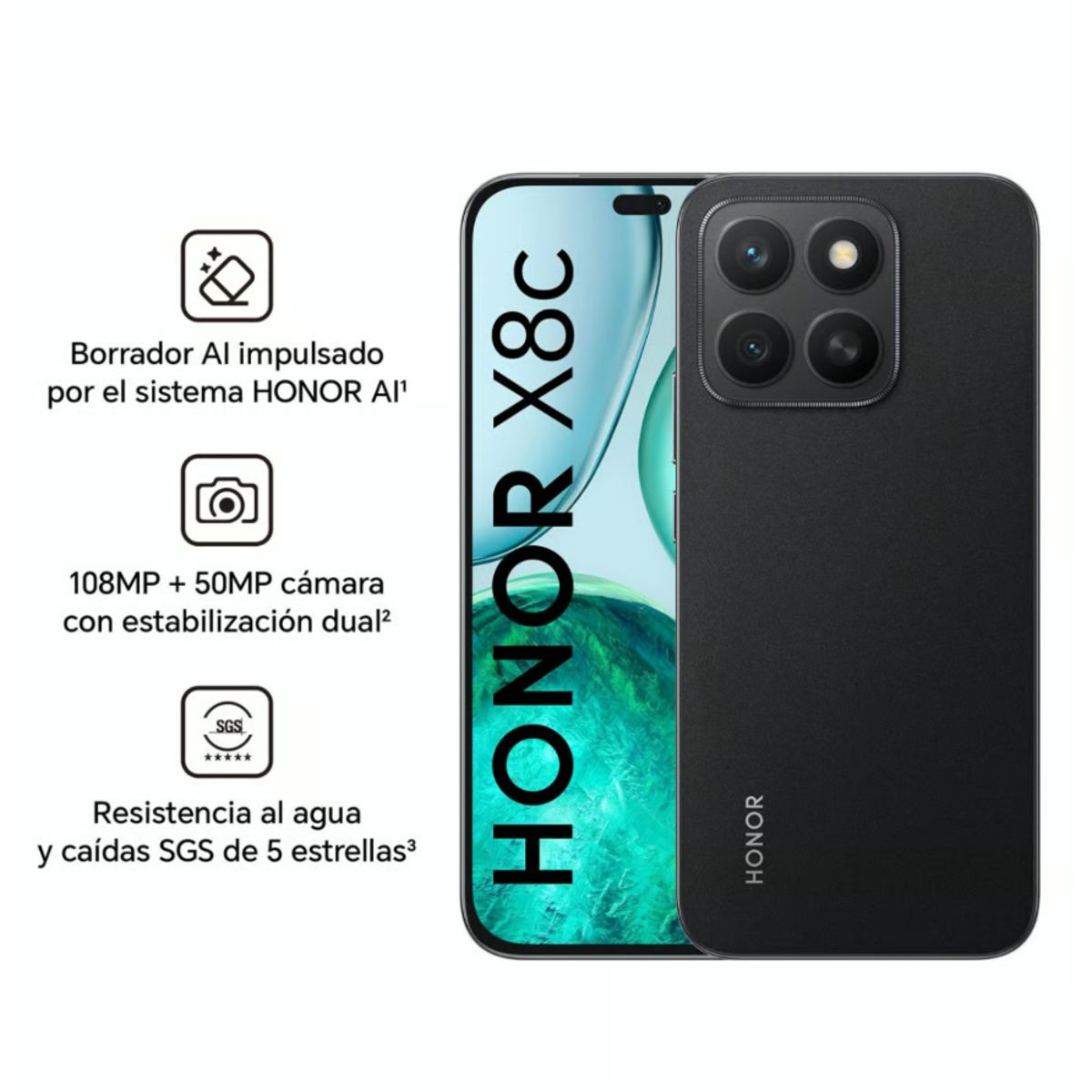 HONOR - HONOR X8C 8GB+256GB Midnight Black