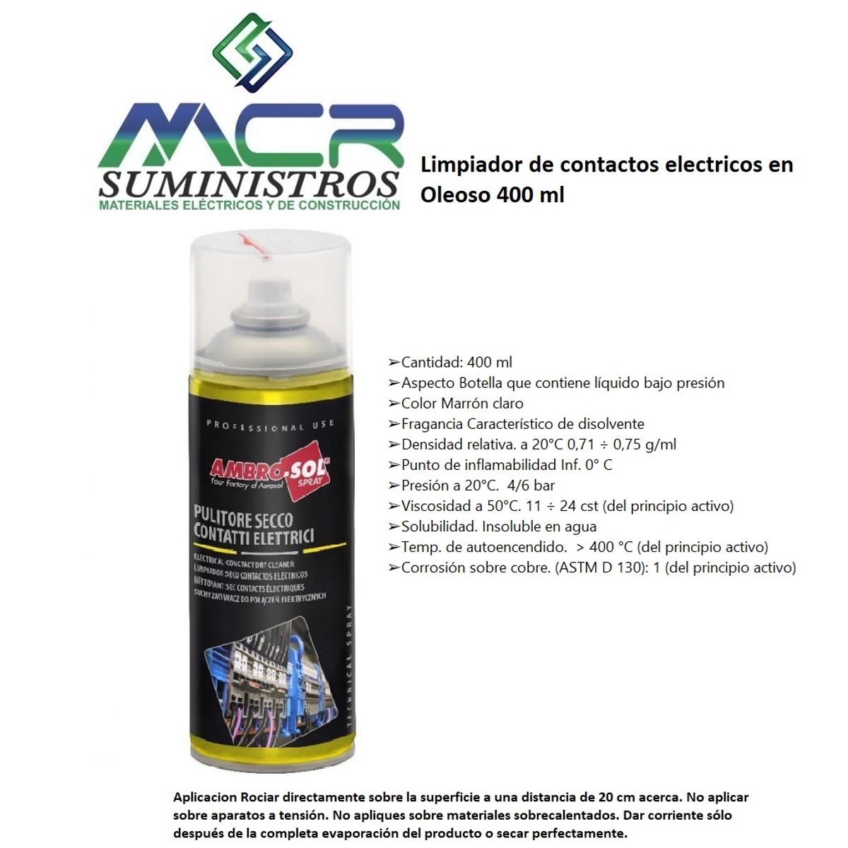 AMBROSOL - LIMPIADOR DE CONTACTOS ELECTRICOS EN OLEOSO 400 ml