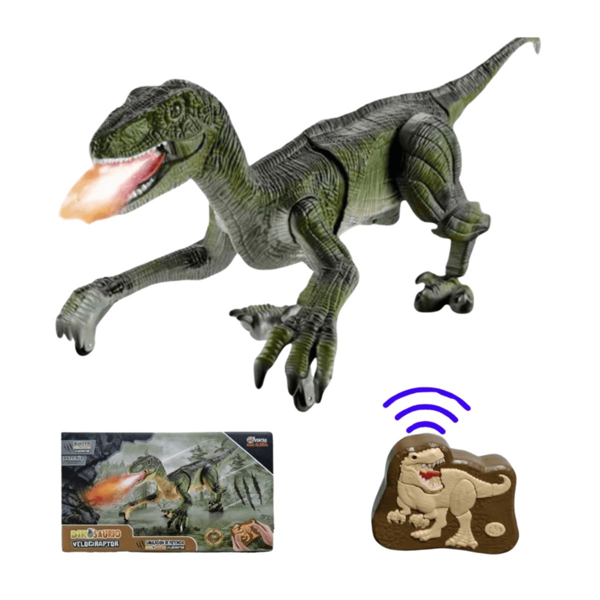 GENERICO - VELOCIRAPTOR DINOSAURIO CONTROL ARMABLE REALISTA PARA NIÑOS