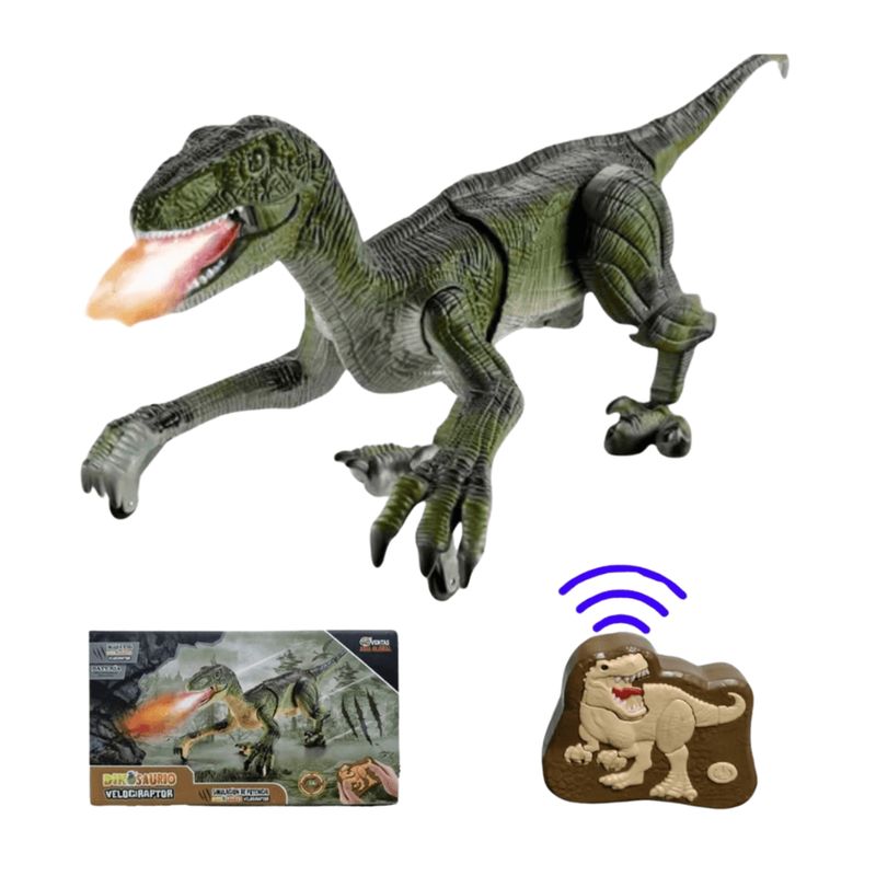 GENERICO - VELOCIRAPTOR DINOSAURIO CONTROL ARMABLE REALISTA PARA NIÑOS