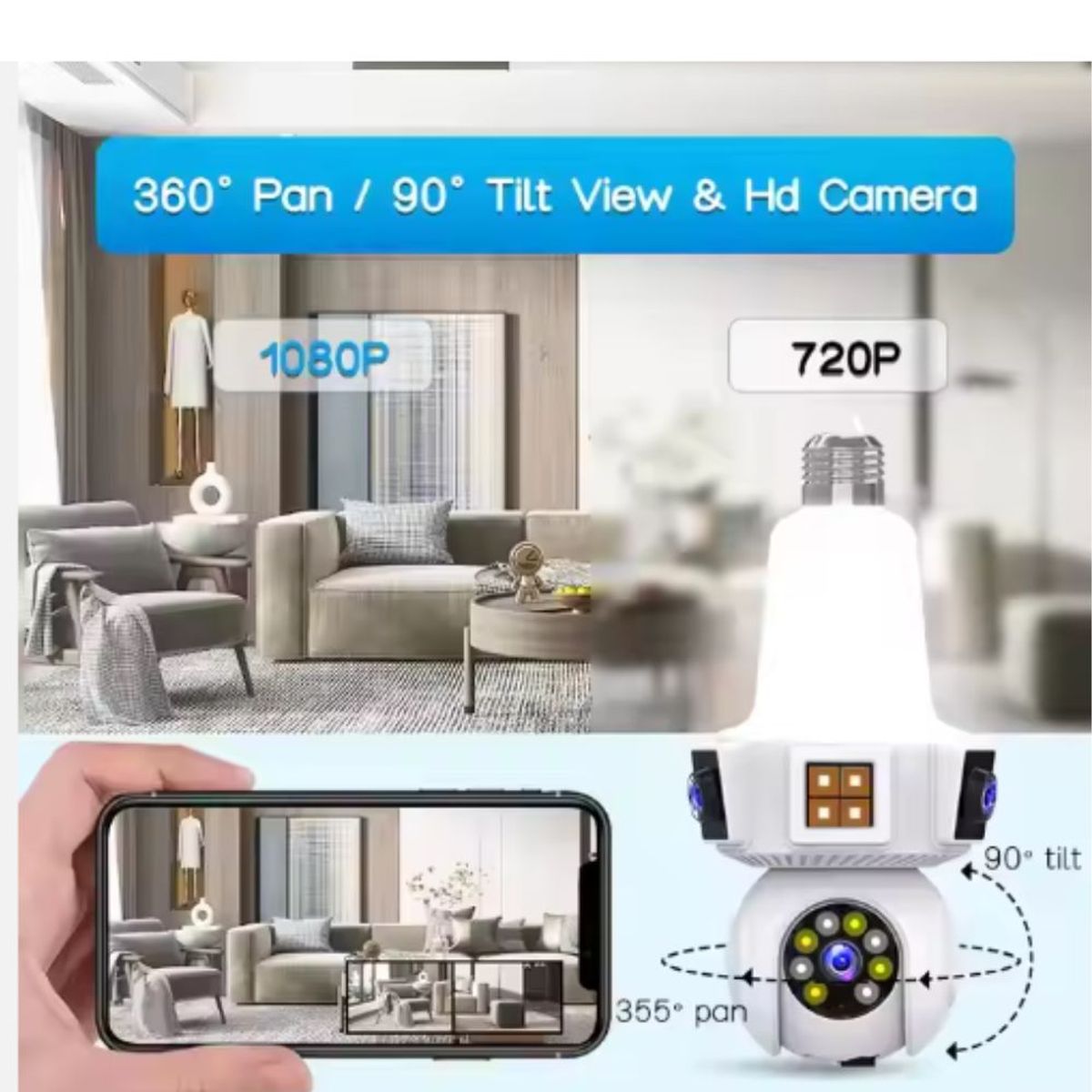 GENERICO - Cámara de seguridad inalámbrica WiFi 4K para el hogar Alexa
