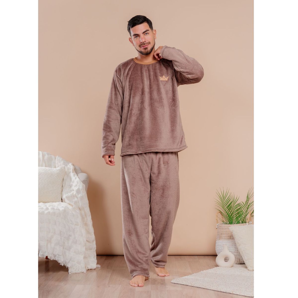 SOÑALIERE - Pijama Hombre Buzo Peluche Invierno