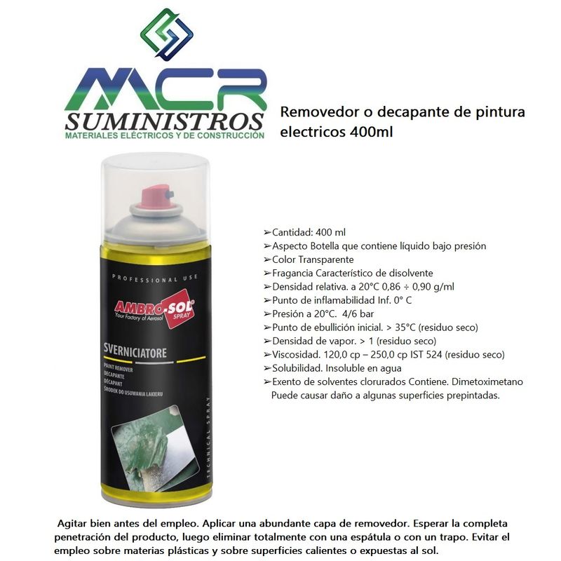 AMBROSOL - REMOVEDOR O DECAPANTE DE PINTURA ELECTRICOS 400 ml