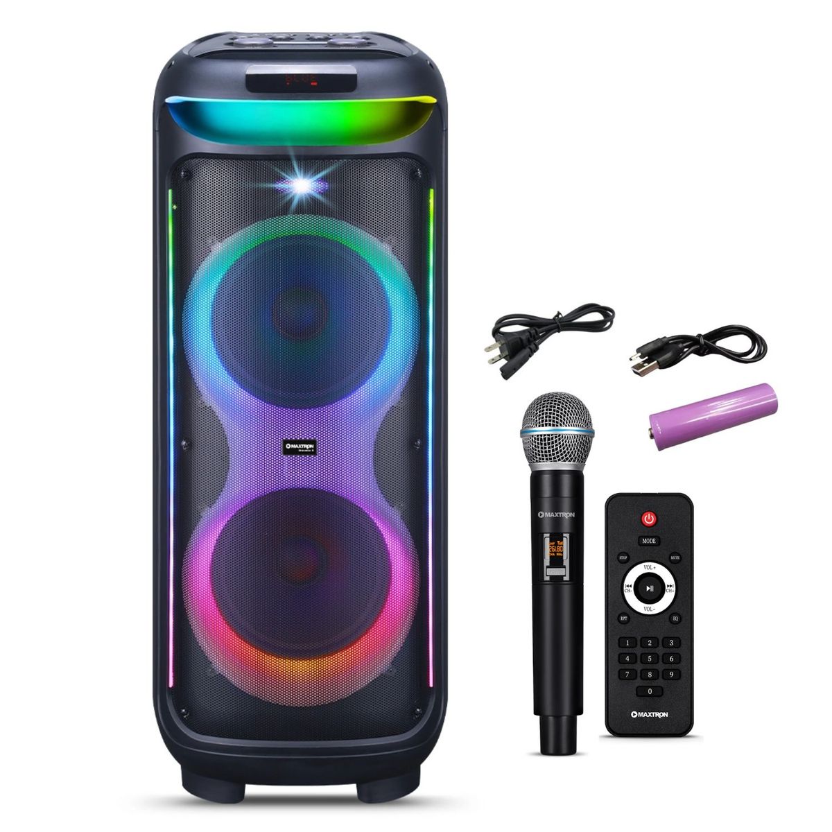 MAXTRON - Torre de Sonido Maxtron Bravatto MX 805 USB BT TWS LED RGB Micrófono