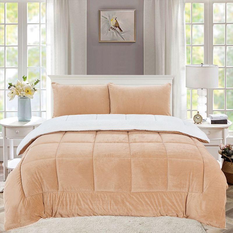 CASATEX - Edredón King Piel de Ángel con Sherpa Premium + Juego de Sábanas