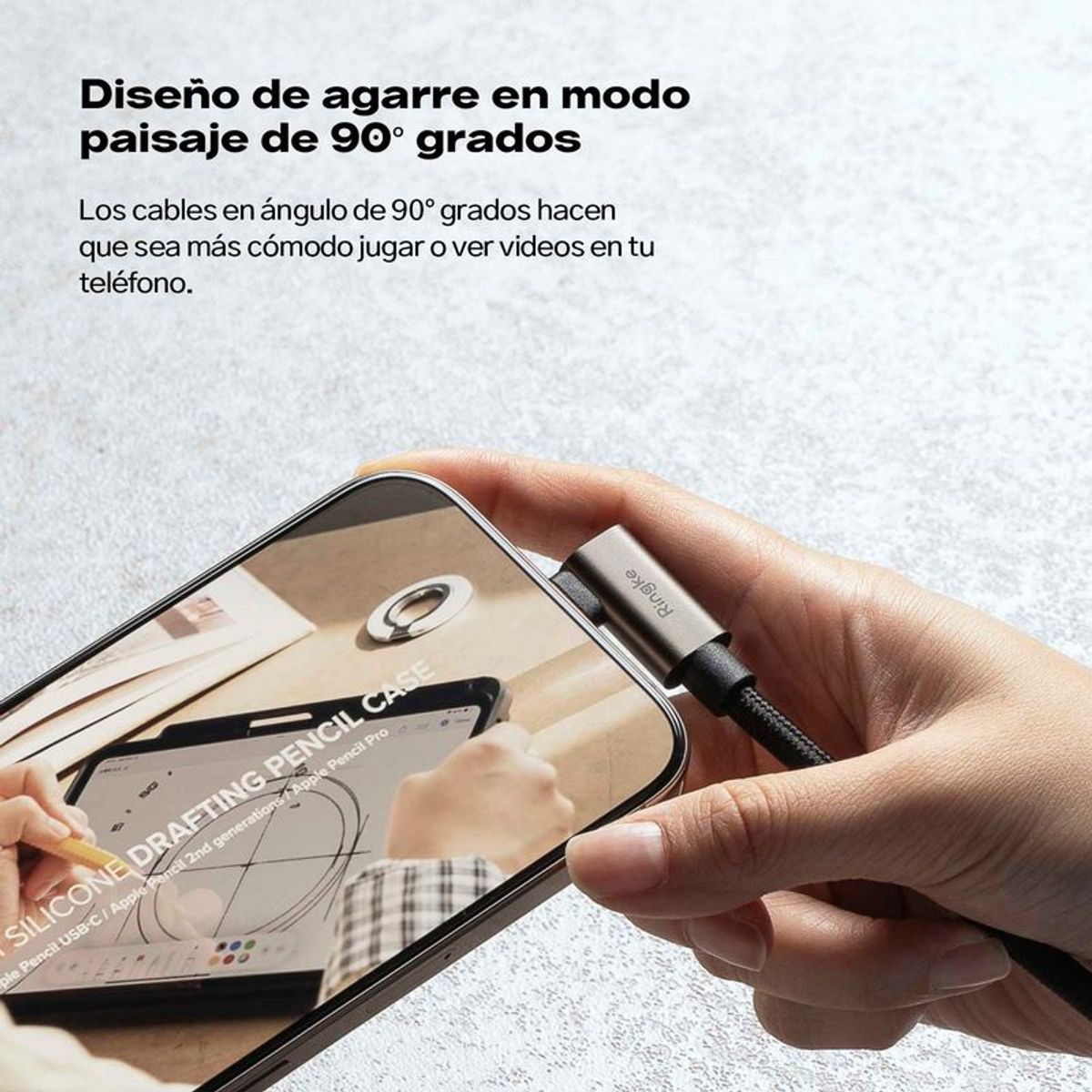 RINGKE - Cable Cargador Ringke Tipo C a C 2 Metros Carga Rápida 240W