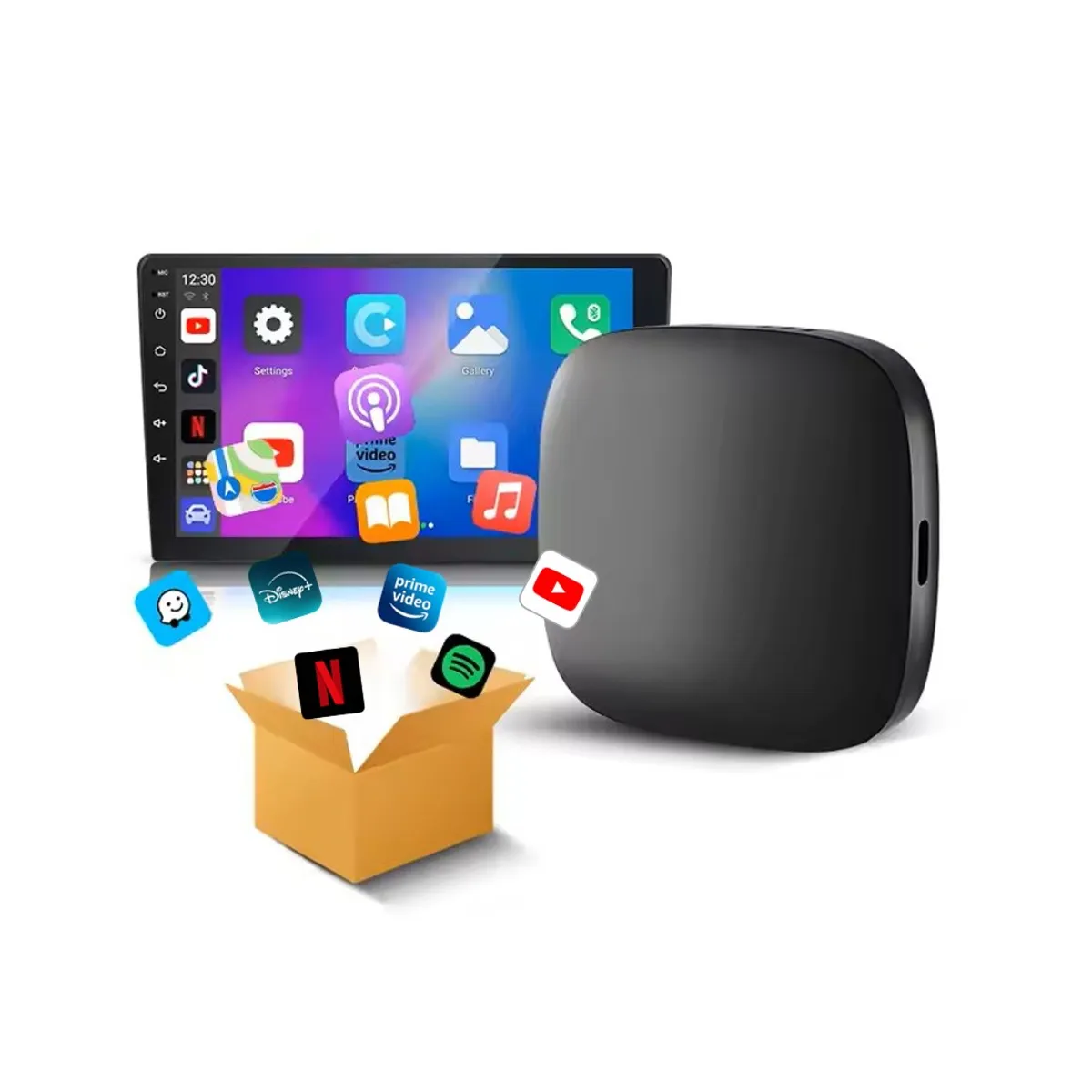 AUTOTECH - Adaptador CarPlay Android Auto Inalambrico Netflix Youtube Apps