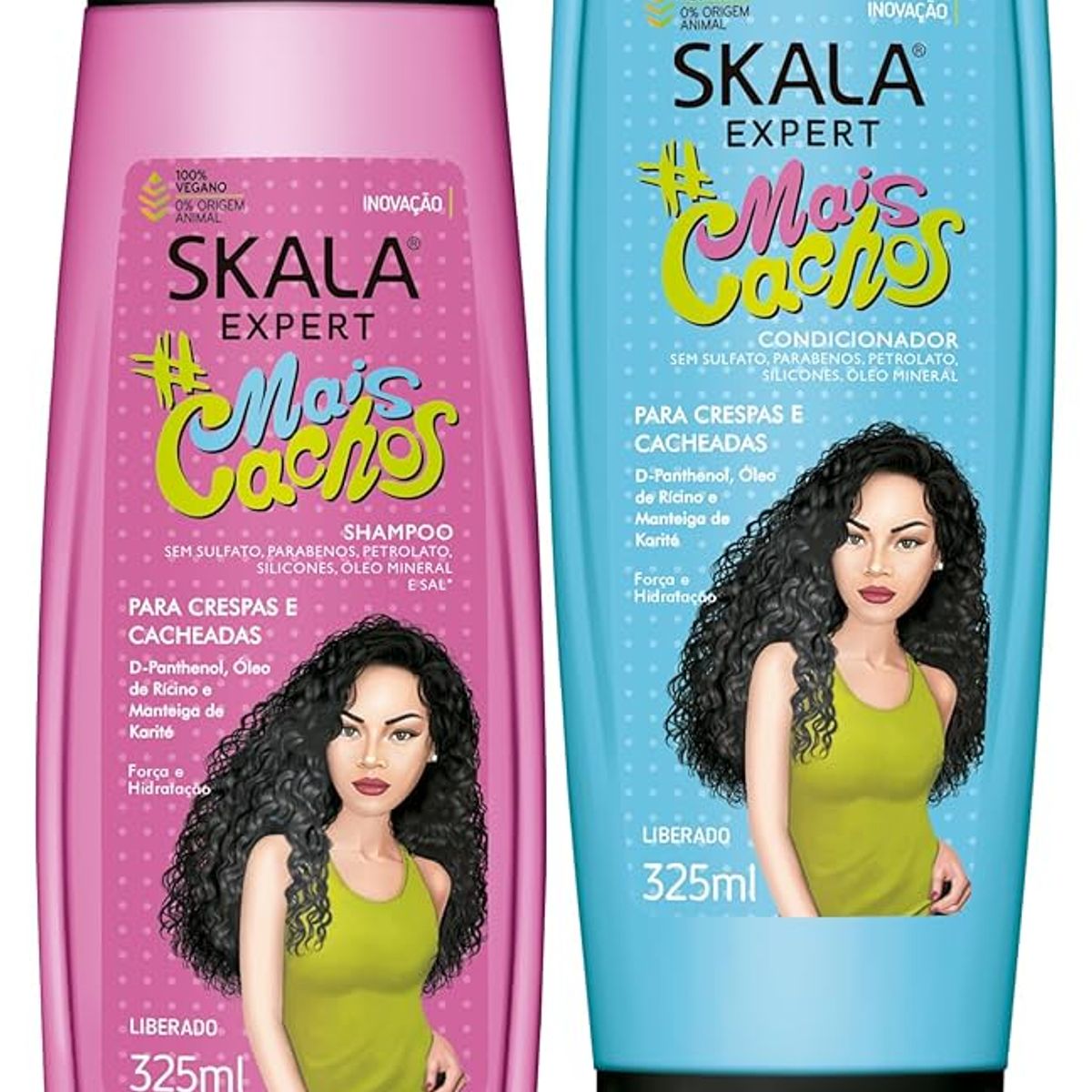 SKALA - Shampoo + Acondicionador Original de Skala Mais Cachos Rizos 325 ml