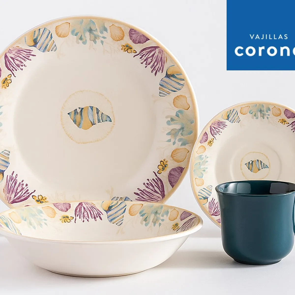 CORONA - Juego de Vajilla CORONA 16 piezas Bahar Original Garantia