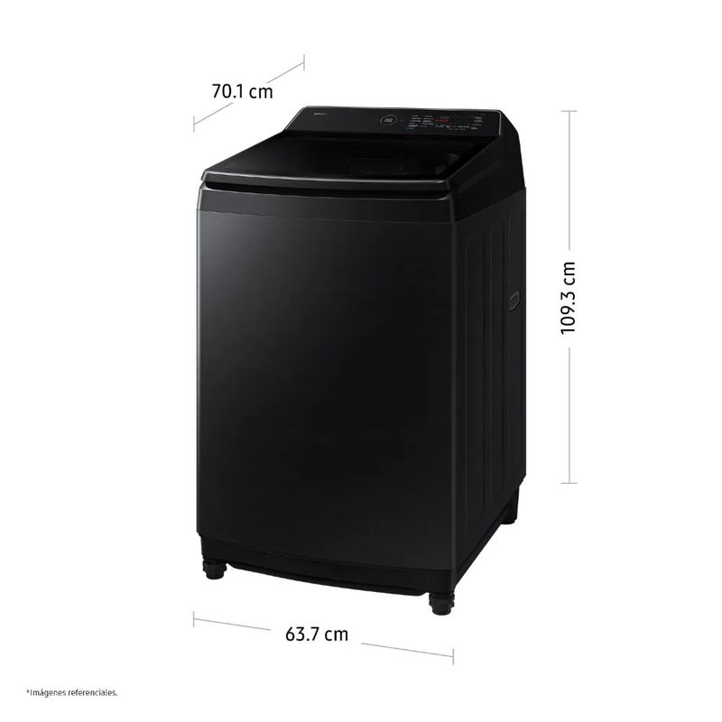 SAMSUNG - Lavadora 21KG AI Wash EcoBubble Negra Samsung WA80F21B9BPE