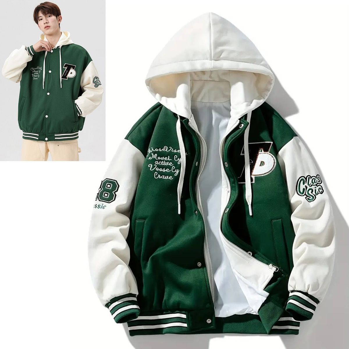 GENERICO - Casaca con capucha chaqueta oversize abrigo para hombre