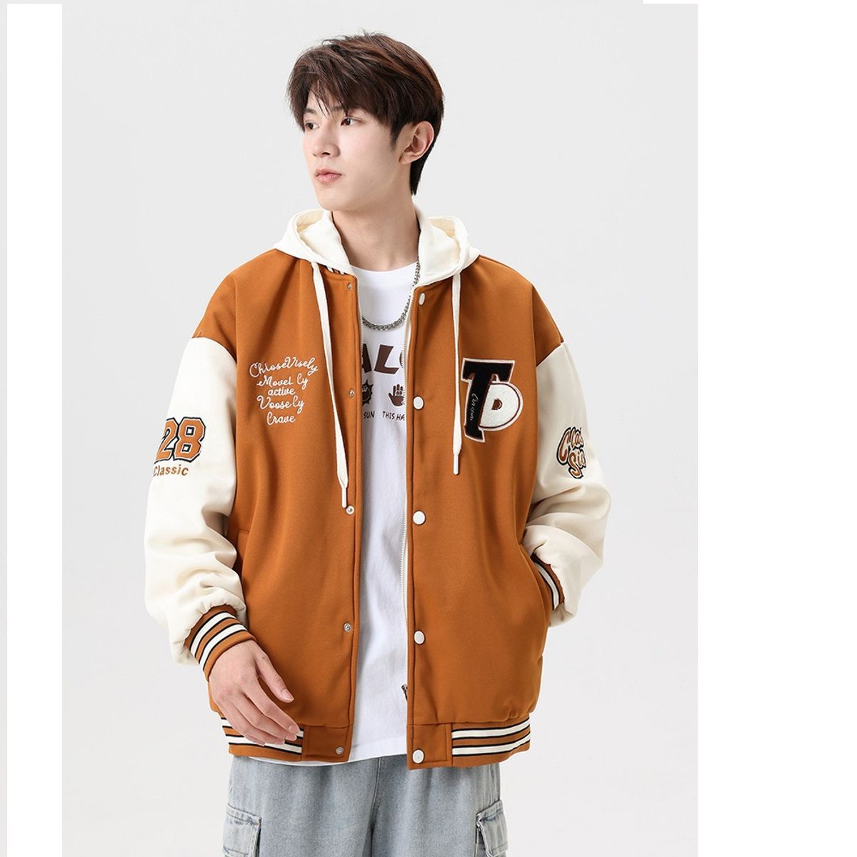 GENERICO - Casaca con capucha chaqueta oversize abrigo para hombre