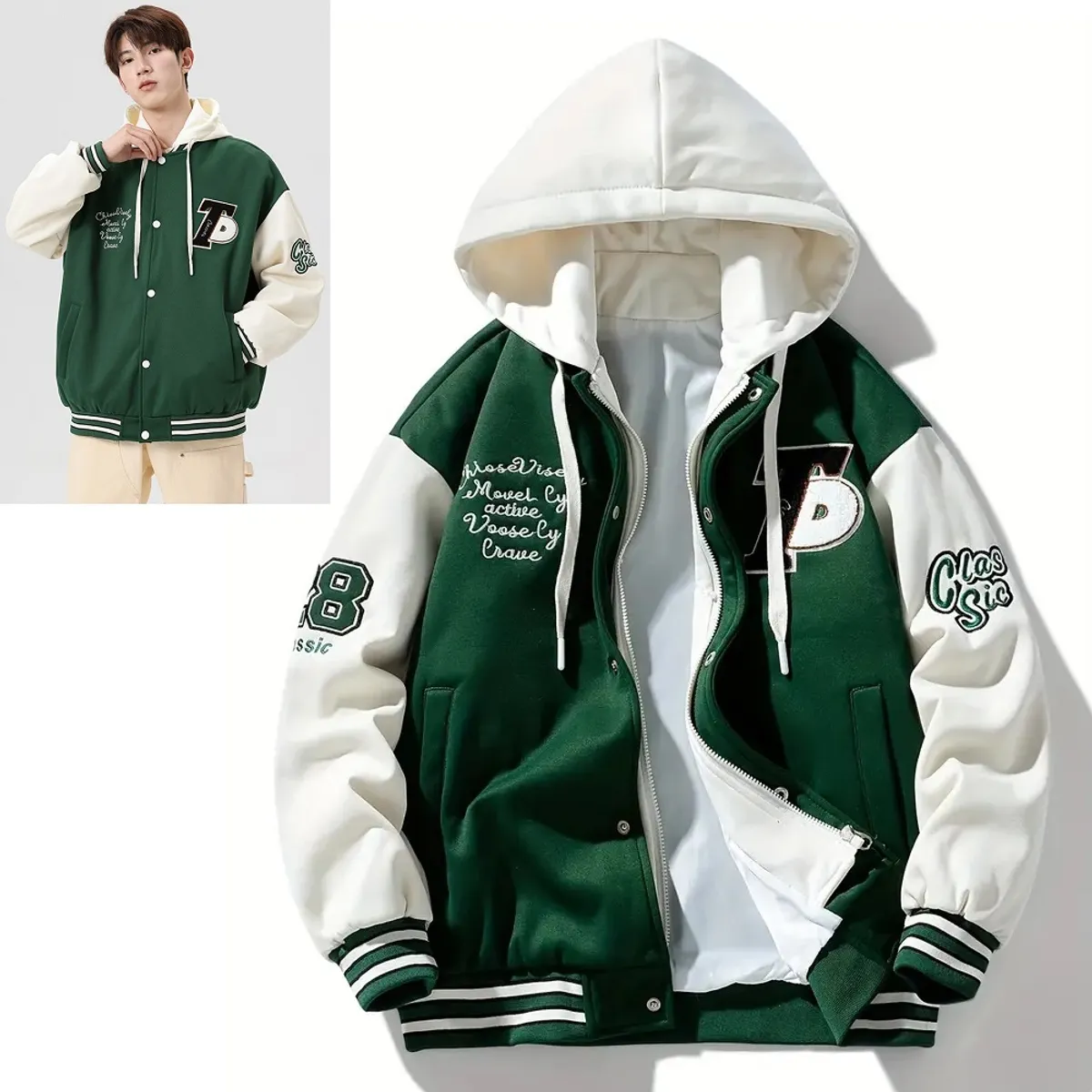 GENERICO - Casaca con capucha chaqueta oversize abrigo para hombre