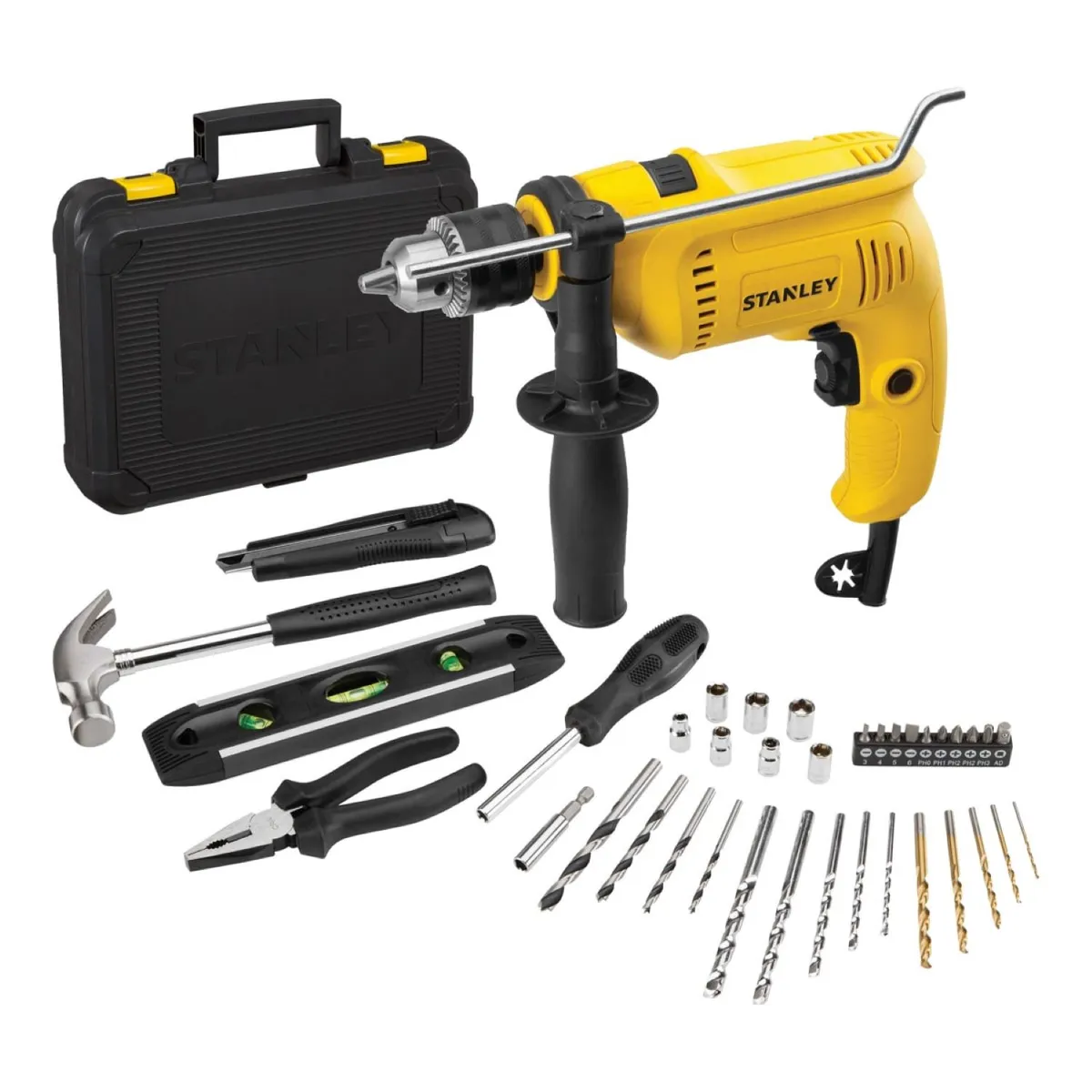 STANLEY - Taladro percutor 1/2'' 600w 2900 rpm + 37 piezas stanley sdh600ka